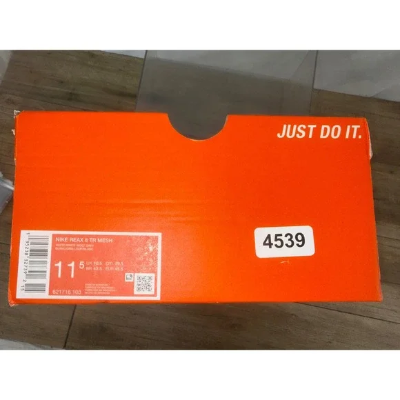 Nike Reax 8 TR Mesh Mens Training Shoes White Wolf Grey Red 621716-103 Size 11.5 - Picture 8 of 9